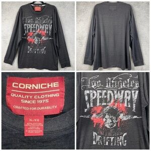 Corniche Shirt Mens XL Black Vintage Los Angeles Speedway Extreme Drifting Tee
